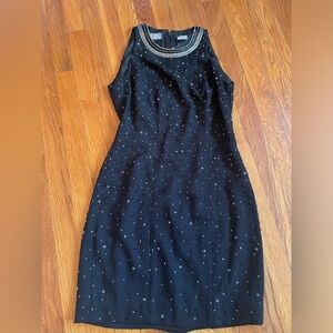 Liz Claiborne Black Embellished Midi Dress